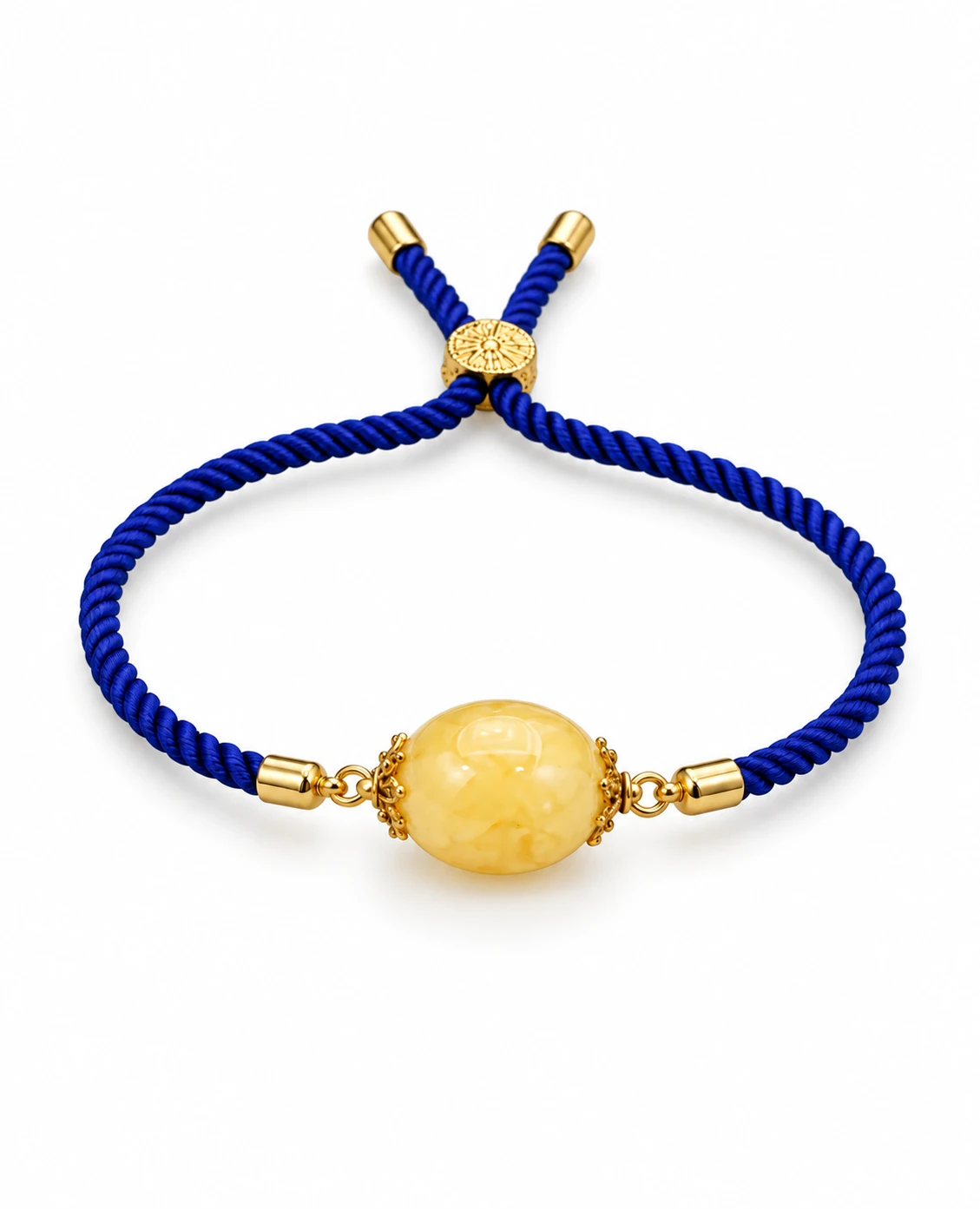 Blue Pale Yellow Amber Bracelet